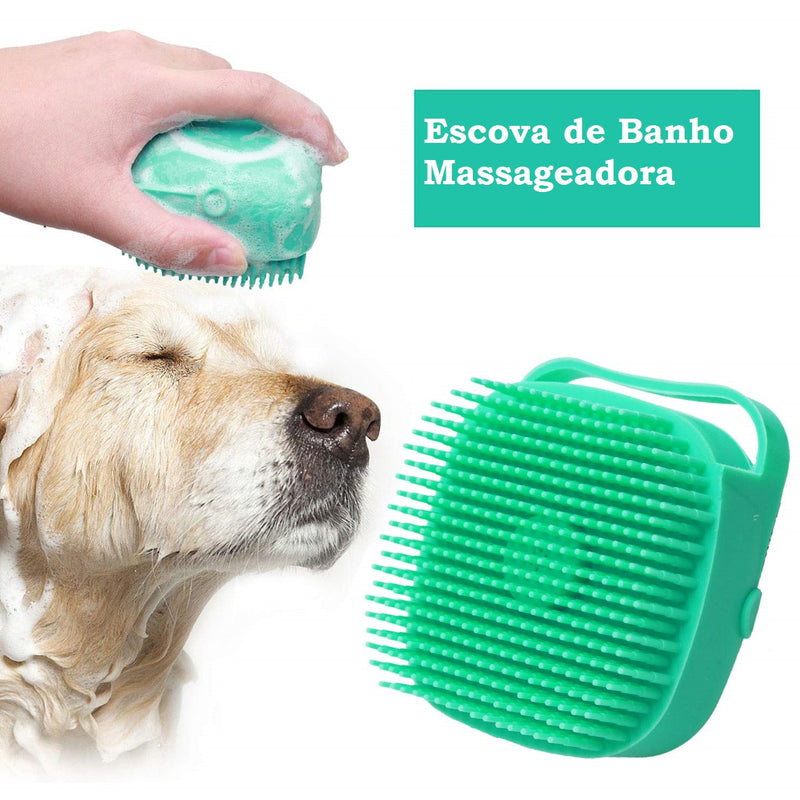 Escova de Banho Massageadora para Pets