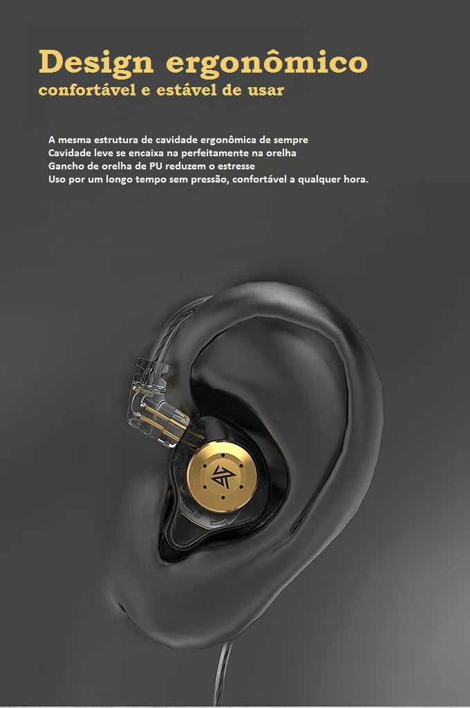 Fone De Ouvido Profissional KZ EDX Pro Intra-auricular